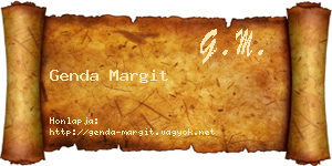 Genda Margit névjegykártya